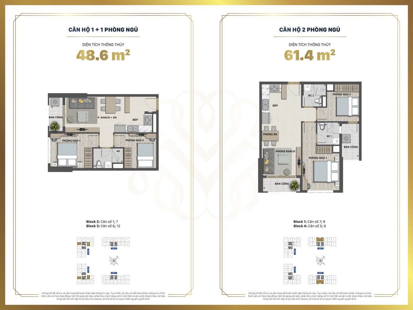 Mặt bằng điển hình 1PN+ (1+1PN) (48m² – 53m²) – Victoria Village Novaland